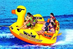 img 1 attached to 🦆 Experience Ultimate Fun with WOW World of Watersports Mega Ducky Inflatable Towable Deck Tube for Boating - Ideal for 1-5 People! (Model: 19-1060)