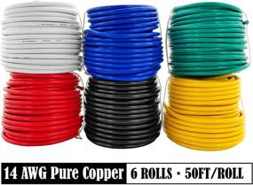 img 3 attached to 🔌 GS Power 100% Copper 14 AWG Automotive Primary Wire Combo - 6 Rolls (50 Feet/Roll, 300 Feet Total) for 12V Car Audio Video Trailer Harness Wiring (Also available in 16 and 18 GA Combo)