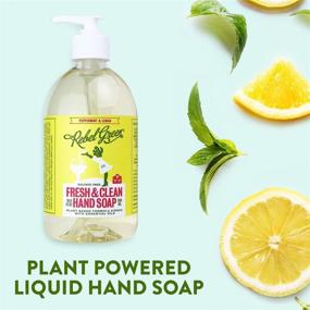 img 2 attached to 🌿 Rebel Green Natural Hand Soap Pump Bottles - Refreshing Peppermint & Lemon Scent - Ideal for Bathroom & Kitchen - 16.9 oz Bottles, 4 Pack