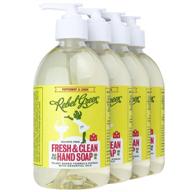 🌿 rebel green natural hand soap pump bottles - refreshing peppermint & lemon scent - ideal for bathroom & kitchen - 16.9 oz bottles, 4 pack logo