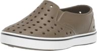 native kids shoes boy's miles slip-on (toddler/little kid) 7t utility green/shell white: convenient & stylish footwear for active boys logo