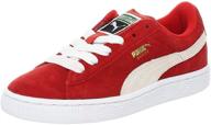 👟 кроссовки puma suede для мальчиков черного цвета с серебряной отделкой - оптимальная обувь для детей. логотип