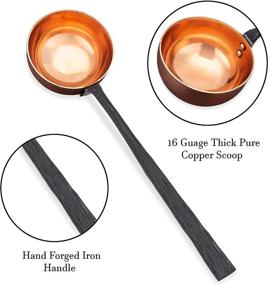 img 1 attached to Copper Coffee Scoop - 4 tbsp/¼ cup Measuring Spoon for ☕ Ground Coffee, Espresso Beans, Loose Tea, Sugar, Flour - Long Handled, Polished Copper