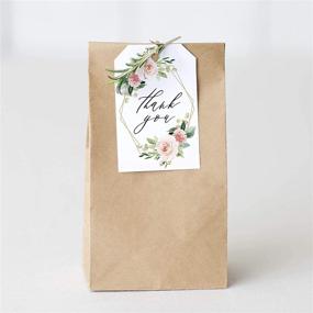 img 1 attached to 🌸 Bliss Collections Geometric Floral Favor Thank You Tags - Greenery & Pink Blush Flower Design, Ideal for Wedding Favors, Baby Shower, Bridal Shower, Birthday or Special Event - Pack of 50
