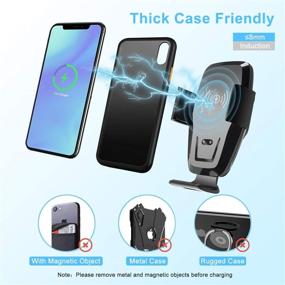 img 1 attached to 📱 Wireless Car Charger Mount - Auto Clamping Qi 10W 7.5W Fast Charging - Air Vent Mount Holder for iPhone 11/11 Pro/11 Pro Max/XS Max/XS/X/8/8 Plus, Samsung S20/S10/S9 Note 20/10