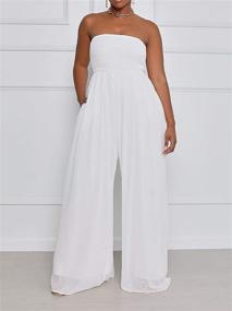 img 3 attached to Ekaliy Women's Clothing: Strapless Shoulder Sleeveless Jumpsuit for Jumpsuits, Rompers & Overalls