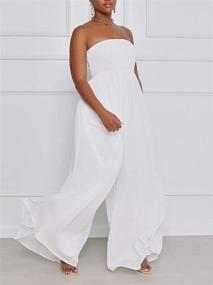 img 1 attached to Ekaliy Women's Clothing: Strapless Shoulder Sleeveless Jumpsuit for Jumpsuits, Rompers & Overalls