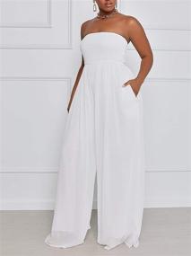 img 2 attached to Ekaliy Women's Clothing: Strapless Shoulder Sleeveless Jumpsuit for Jumpsuits, Rompers & Overalls