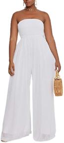 img 4 attached to Ekaliy Women's Clothing: Strapless Shoulder Sleeveless Jumpsuit for Jumpsuits, Rompers & Overalls