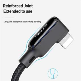 img 3 attached to 🔌 [2 Pack] Mcdodo 90 Degree Retractable LED Coiled Cord Nylon Braided Sync Charge USB Data 6FT/1.8M Cable - Compatible with New Phone Models (90° 2 Pack Black, 6FT/1.8M)
