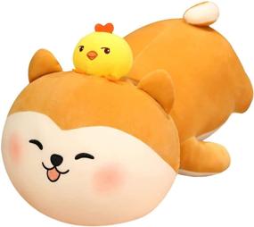 img 4 attached to 🐕 Shiba Inu Plush Toy - Cute 20'' Stuffed Animal, Anime Corgi Plush Dog Kawaii Plushies, Perfect Gift for Christmas or Valentine's Day, Soft Pillow for Bed, Sofa, Chair (B)