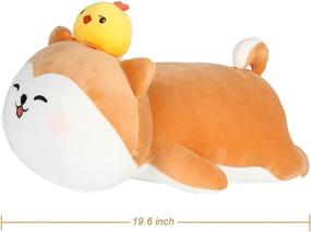 img 3 attached to 🐕 Shiba Inu Plush Toy - Cute 20'' Stuffed Animal, Anime Corgi Plush Dog Kawaii Plushies, Perfect Gift for Christmas or Valentine's Day, Soft Pillow for Bed, Sofa, Chair (B)