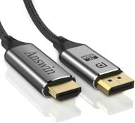 🔌 кабель answin displayport to hdmi 4k, однонаправленный преобразователь dp в hdmi для hp, dell, gpu, amd, nvidia и других - 6 футов логотип