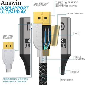 img 2 attached to 🔌 Кабель Answin DisplayPort to HDMI 4K, однонаправленный преобразователь DP в HDMI для HP, DELL, GPU, AMD, NVIDIA и других - 6 футов