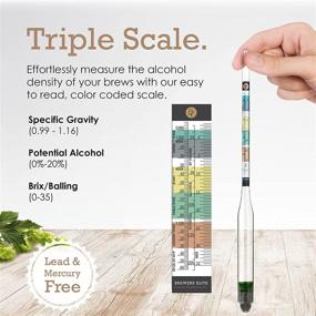 img 3 attached to Brewer's Elite Hydrometer - Complete Triple Scale Set for Accurate Home Brew Measurement - Ideal for Beer, Wine, Mead, and Kombucha Brewing - Bonus Hardcase and Cloth!