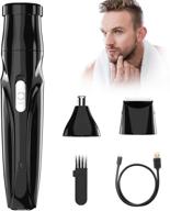 👃 usb rechargeable nose hair trimmer - 3-in-1 waterproof facial eyebrow ear beard clipper for men & women logo