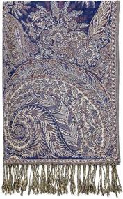 img 1 attached to Pashmina Reversible Paisley Blanket Scarves Women's Accessories