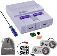 retroflag superpi case nespi case ucase snes case with functional power and reset button, includes 2 usb controllers and raspberry pi heatsink fan for retropie raspberry pi 3/2 model b & raspberry pi 3 b+ logo