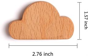 img 3 attached to 🌤 2-Pack Stylish Cloud-Shaped Wooden Magnetic Key Hook - Creative Wall Key Hangers for Home Office (Yellow)