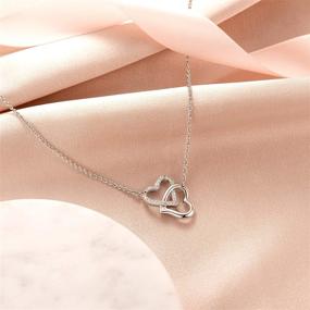 img 2 attached to Interlocking Heart Necklace for Grandma, Mom, Daughter, and Granddaughter - Perfect Gift for Mothers' Day and Birthdays by MANVEN