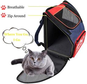 img 2 attached to 🐾 Airline Approved Pet Carrier Backpack: Comfortable, Portable & Ventilated Soft-Sided Bag for Small Dogs and Cats with Cushioned Back Support