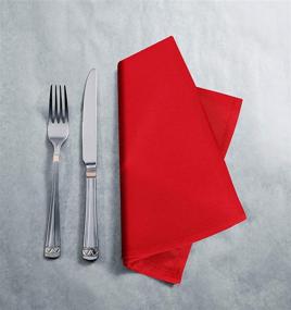 img 2 attached to Utopia Home [24 Pack] Red Cloth Napkins 17x17 Inches, 100% Polyester Dinner Napkins with Hemmed Edges, Washable Napkins Perfect for Parties, Weddings, and Dinners