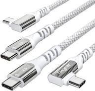 ๐ fasgear usb c to usb c cable 6ft right angle 90 degree, 2pack 100w pd 5a fast charge type c cable for macbook pro ipad pro 2020 galaxy s20 huawei p40 mate 40 thinkpad dell hp - buy now! logo