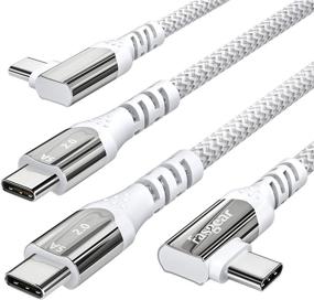 img 4 attached to 🔌 Fasgear USB C to USB C Cable 6ft Right Angle 90 Degree, 2Pack 100W PD 5A Fast Charge Type C Cable for MacBook Pro iPad Pro 2020 Galaxy S20 Huawei P40 Mate 40 ThinkPad Dell HP - Buy Now!