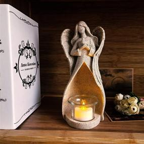 img 1 attached to 🕯️ Malister Memorial Gifts - Angel Figurines Tealight Candle Holder: Comforting Sympathy Gifts for Loss of Loved One with Flickering LED Candle - Perfect Bereavement Gifts for Condolence, Remembrance, Funeral Grieving and Grief Support