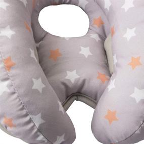 img 3 attached to 🍊 KAKIBLIN Baby Neck Support Pillow - 2-in-1 Travel Soft Head Neck Pillow for Baby, Infant, Toddler - Flat Head Pillow with Adjustable Banana Neck Pillow - Suitable for 6 Months to 1 Year - Orange Pentagram