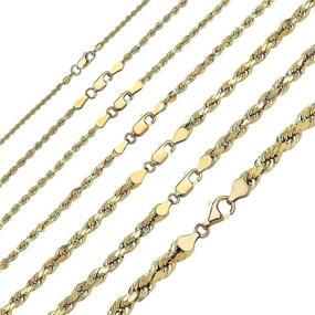 img 3 attached to 🌟 10K Gold Diamond Cut Rope Chain Necklace, Bracelet, Anklet - Unisex Sizes 7"-30" - 1.5MM, 2MM, 2.5MM, 3MM, 3.5MM, 4MM, 5MM, or 7MM - Yellow, White, or Rose