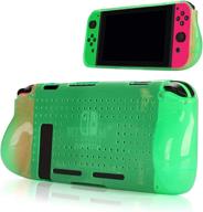 📱 green protective case for switch console: shock-absorbing & anti-scratch grip cover - soft & comfortable tpu logo