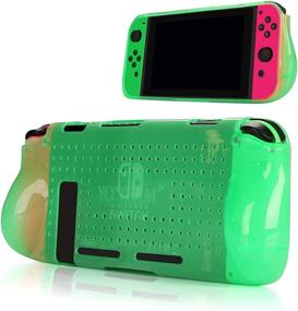 img 4 attached to 📱 Green Protective Case for Switch Console: Shock-Absorbing & Anti-Scratch Grip Cover - Soft & Comfortable TPU