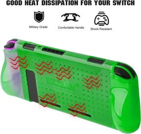 img 3 attached to 📱 Green Protective Case for Switch Console: Shock-Absorbing & Anti-Scratch Grip Cover - Soft & Comfortable TPU