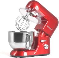 improved cheftronic stand mixer sm-986 with tilt-head design | 120v/650w | 5.5qt stainless steel mixing bowl | 6-speed kitchen electric mixer | includes flex edge beater, flat beater, dough hook, wire whip, and splash guard логотип