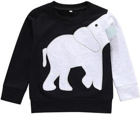 img 4 attached to LuckyCandy Toddler Sweatshirts Pullover Elephant