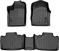 premium maxliner floor mats for jeep grand cherokee or dodge durango - 2 row liner set in black (2013-2016) with front row dual floor hooks logo