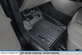 img 3 attached to Premium MAXLINER Floor Mats for Jeep Grand Cherokee or Dodge Durango - 2 Row Liner Set in Black (2013-2016) with Front Row Dual Floor Hooks