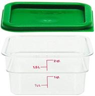 🟢 cambro 12sfscw135 clear container with sfc2452 kelly lid, 2 quart - clear/green логотип