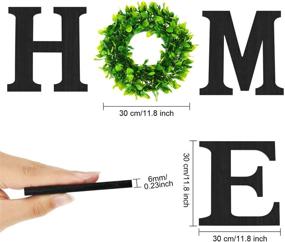 img 3 attached to 🏡 Modern Farmhouse Black Wooden Home Sign with Flower Garland Decoration – 12 Inch Home Letters with Wreath Wall Decor perfect for Living Room, Entryway, Kitchen; Ideal Housewarming Present