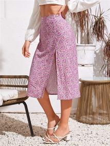 img 2 attached to 🌸 Floral Waist Split Women's Clothing and Skirts: A Fashionable Choice by Floerns