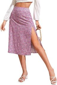 img 4 attached to 🌸 Floral Waist Split Women's Clothing and Skirts: A Fashionable Choice by Floerns