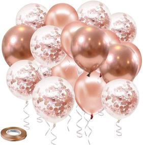 img 4 attached to 🎈 50pcs Rose Gold Confetti, Metallic Chrome & Latex Balloons for Party Decorations – Perfect for Birthday, Wedding & Anniversary Celebrations
