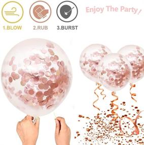 img 1 attached to 🎈 50pcs Rose Gold Confetti, Metallic Chrome & Latex Balloons for Party Decorations – Perfect for Birthday, Wedding & Anniversary Celebrations