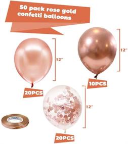 img 3 attached to 🎈 50pcs Rose Gold Confetti, Metallic Chrome & Latex Balloons for Party Decorations – Perfect for Birthday, Wedding & Anniversary Celebrations