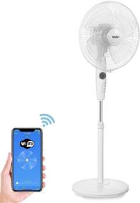 img 4 attached to 🌀 Smart WiFi Oscillating Pedestal Fan with Voice Control - Alexa, Google Home, Siri Compatible - 16” Quiet Stand Up Fan, Adjustable Height, 3 Speeds, 3 Modes, Timer - NASH PF-1 CoolSmart