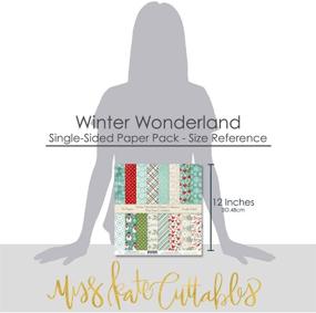 img 2 attached to 🌨️ Miss Kate Cuttables 12"x12" Winter Wonderland Pattern Paper Pack - Specialized Scrapbook Paper Collection with 16 Single-Sided Sheets