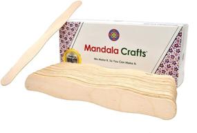 img 3 attached to 🎉 Wedding Fan Handle Craft Stick Wooden Paddle Kit Bundle - Versatile for Program, Auction Bidding, Paint, Popsicle - Jumbo Pack of 100 Pieces Count - by Mandala Crafts