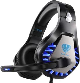 img 4 attached to PS4 Nintendo Switch Xbox One PC Gaming Headset with 🎧 LED Light, Noise Canceling, Soft Memory Earmuffs, Mic - Enhanced Gaming Headphone
