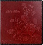 📸 beautyus leather family photo album book | wine red | holds 3x5, 4x6, 5x7, 6x8, 8x10 photos logo